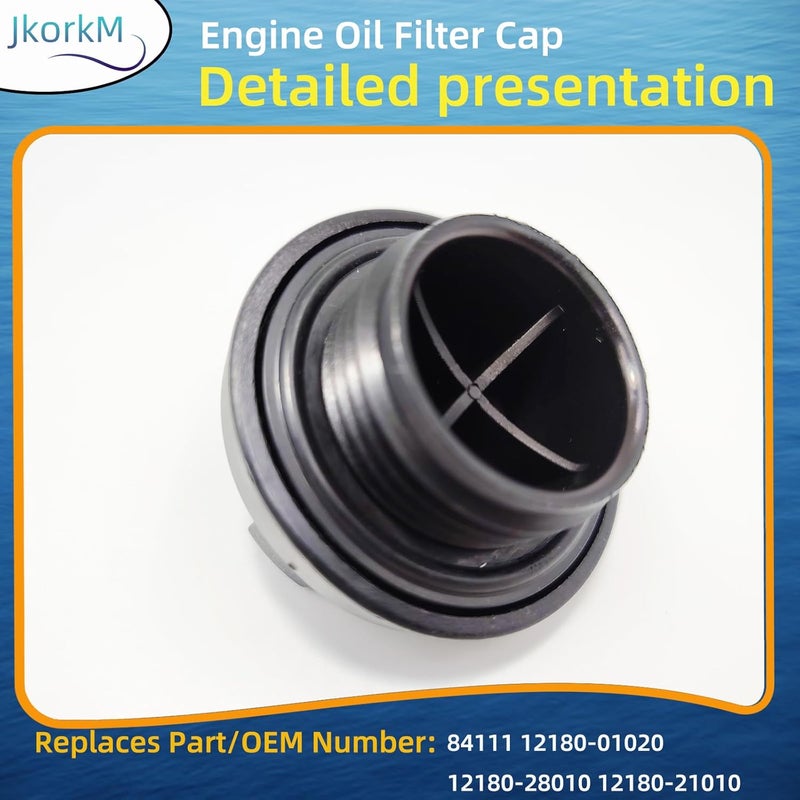 JkorkM غطاء تعبئة زيت المحرك 84111 12180-21010 متوافق مع طرازات تويوتا وساين، مناسب لتويوتا 2002-2011 كامري RAV4 هايلاندر سولارا 4Runner كورولا تاكوما، مناسب لسياون tC OE#12180-01020 - Image 4